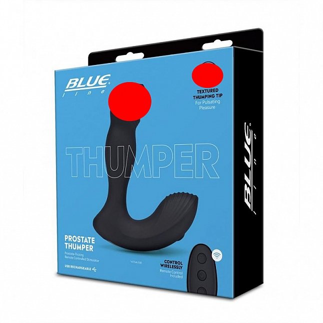 18DSC,Sex Toys,BLUE line - Thumper Vibration and Pulsation Prostate Massager,4890808254158