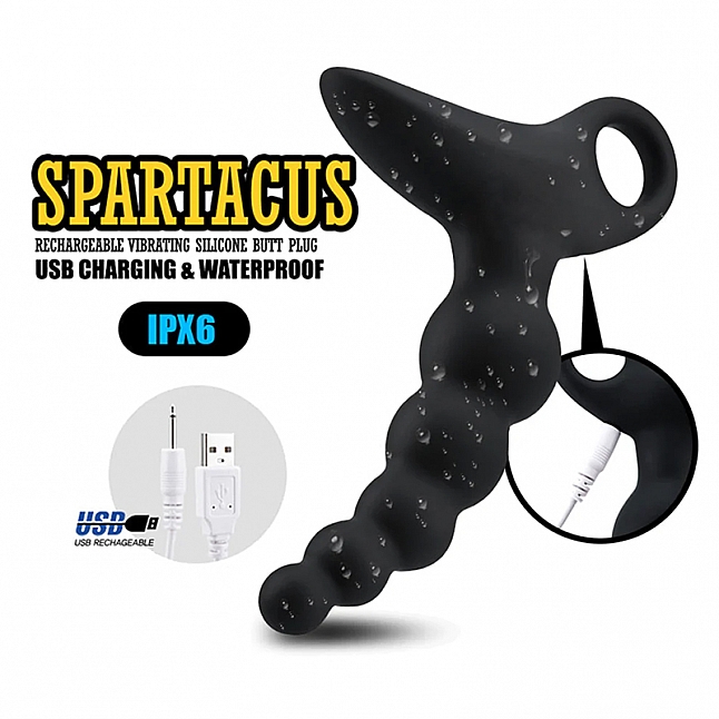 18DSC,成人用品,Royal Kraken - Spartacus CRIXUS 充電式矽膠後庭拉珠震動器,6970670350337