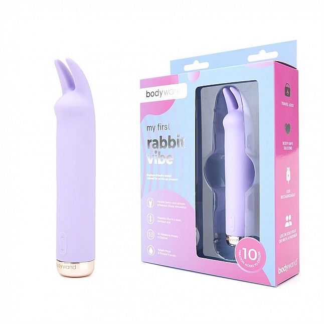 18DSC,成人用品,bodywand - My First Rabbit Vibe 強力震動陰蒂乳頭刺激棒,848416009725